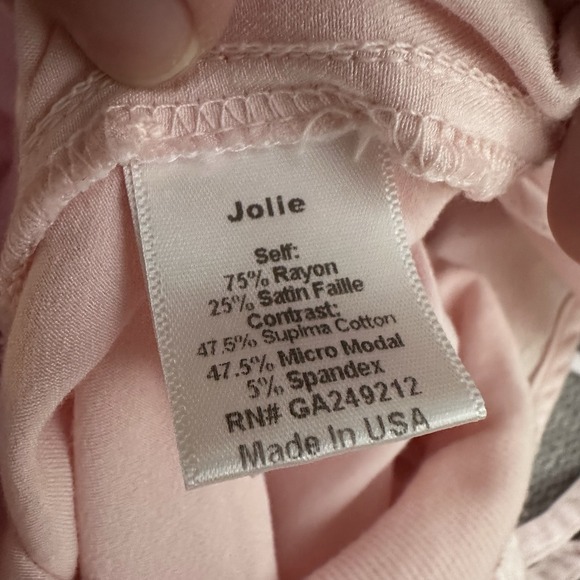 PJ Harlow 2Pc Jolie Pajama Pants & Jackie Top Set Medium Baby Pink - Picture 6 of 6